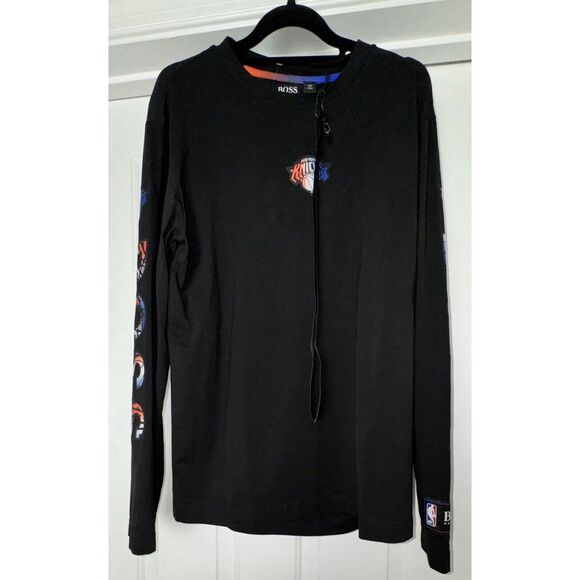 Hugo Boss New York Knicks Long Sleeve Shirt - NWT‎ - Medium Black with Lanyard - Picture 6 of 15